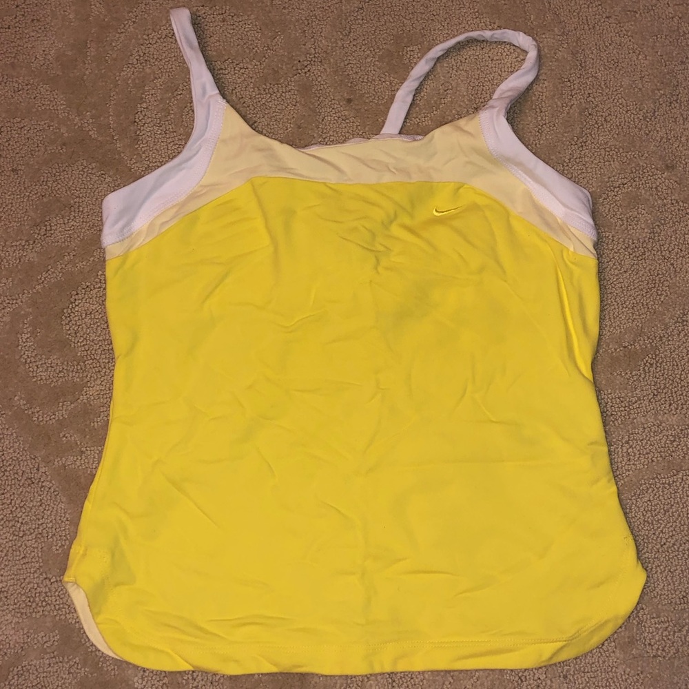 YELLOW NIKE SPORTS BRA/ATHLETIC TANK, FITS SMALL